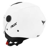 Casque jet ADX AJ050 Blanc Brillant — vue trois-quarts arrière
