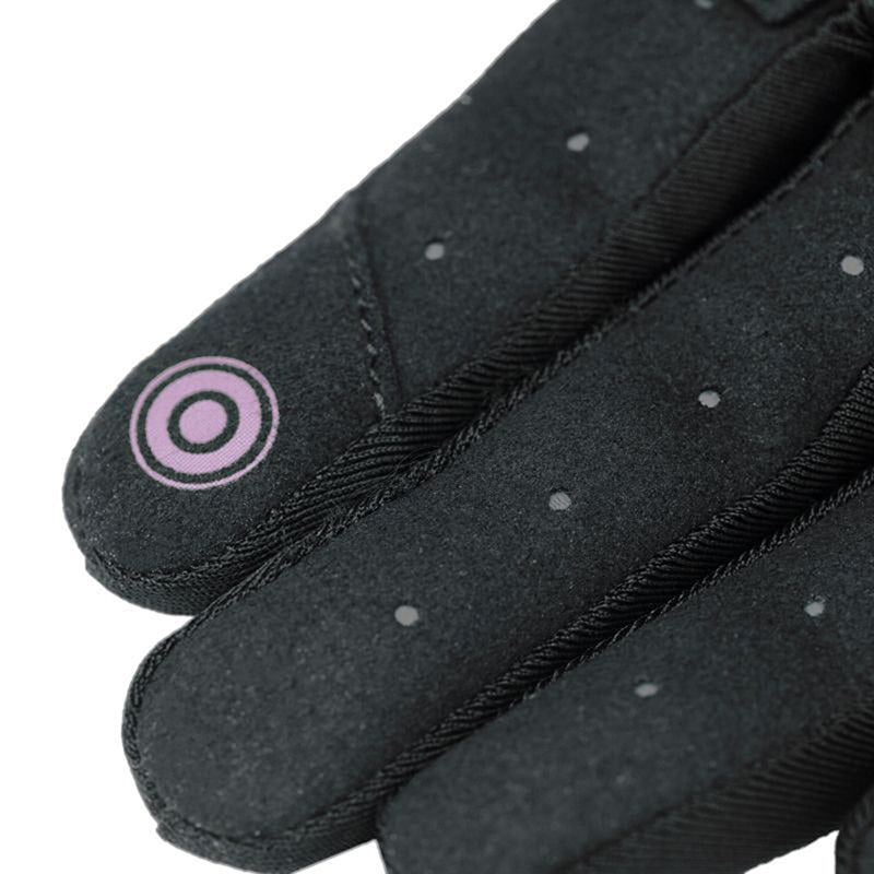 Gants moto été Penna EVO Lady Noir/Violet — bout de l’index et sa pastille violette