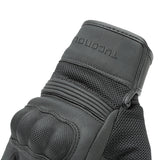 Gants moto été Andrew EVO Noir — détail du dos : mesh et soufflets