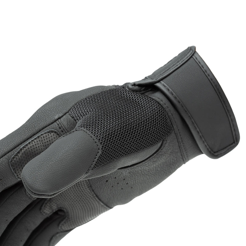 Gants moto été Andrew EVO Noir — poignet et sa patte velcro, vu de côté