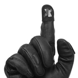 Gants moto cuir Daytona Noir — index levé