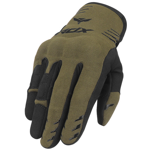 Gants moto mi-saison Street EVO Noir/Kaki — dos de la main de trois-quarts