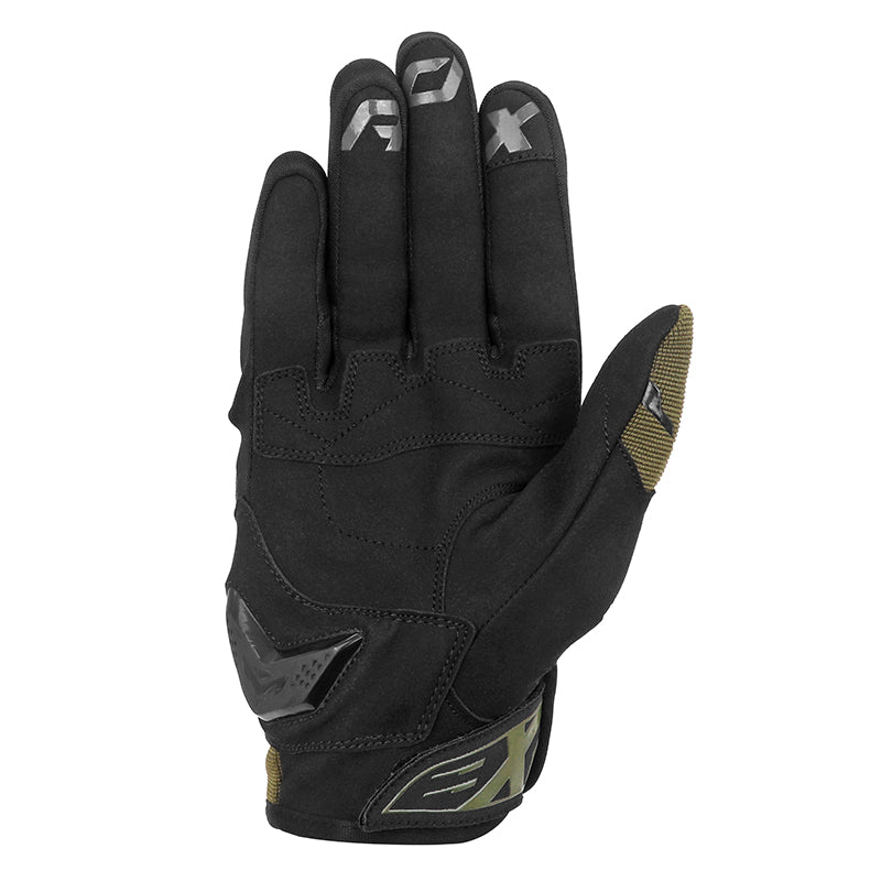 Gants moto mi-saison Street EVO Noir/Kaki — côté paume