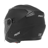 Casque jet ADX AJ150 Noir Mat — vue trois-quarts arrière