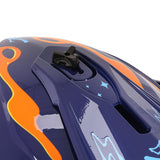 Casque cross enfant ADX ACK Violet/Orange/Bleu Brillant — détail du dessus de la coque