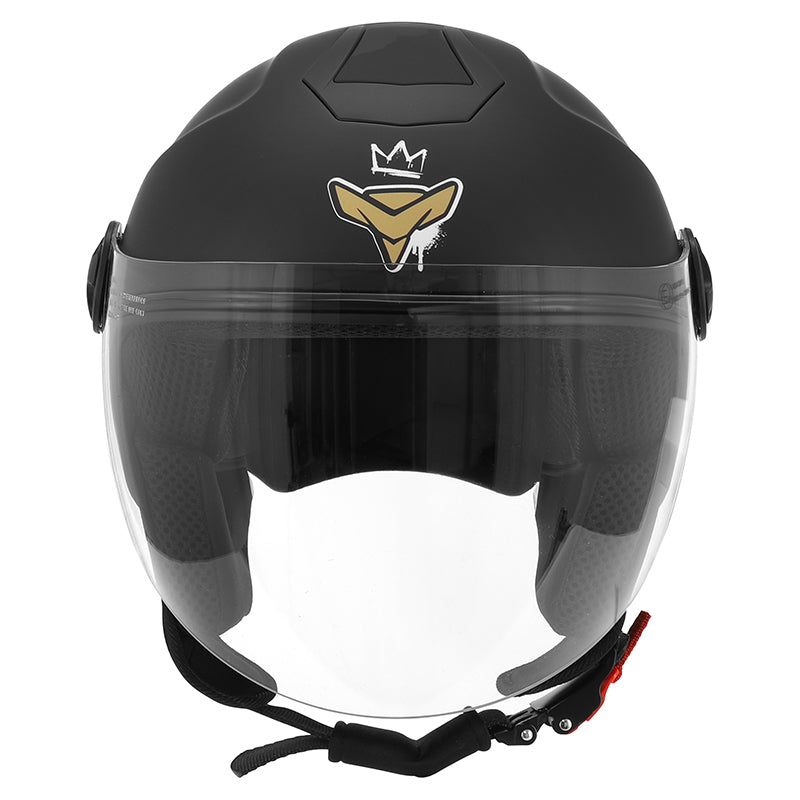 Casque jet enfant ADX AJK Noir Mat — vue de face