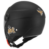 Casque jet enfant ADX AJK Noir Mat — vue trois-quarts arrière