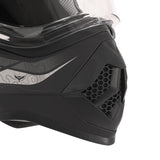 Casque cross/trail ADX AC900 Noir/Argent Mat — détail de la mentonnière