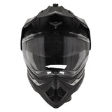 Casque cross/trail ADX AC900 Noir/Argent Mat — vue de face