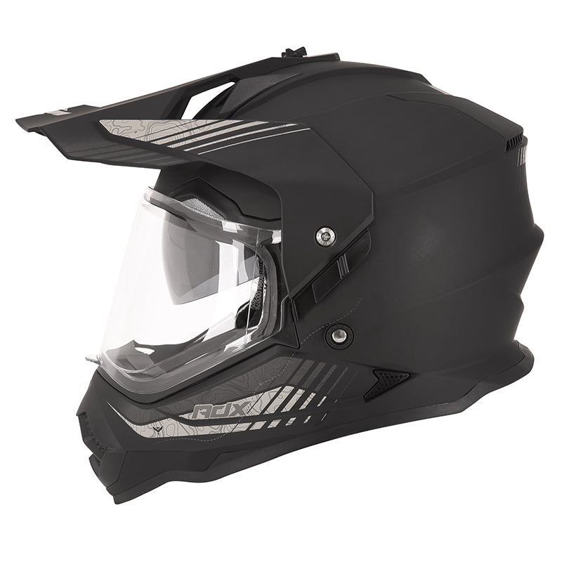 Casque cross/trail ADX AC900 Noir/Argent Mat — profil