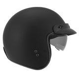 Casque jet ADX AJ400 Noir Mat — profil avec casquette