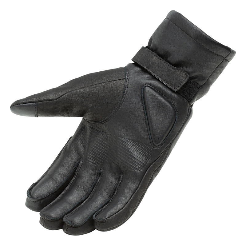 Gants moto hiver Elios Hydroscud Noir — côté paume, sangle velcro du poignet