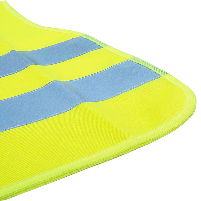 Gilet jaune enfant — détail des bandes réfléchissantes