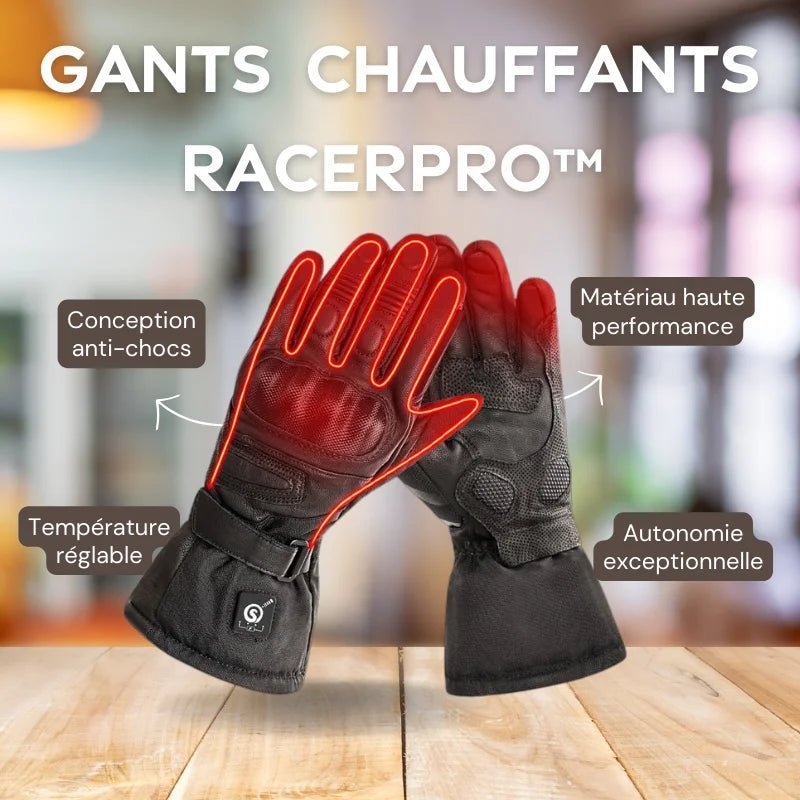 Gants Chauffants Moto carbone | RacerPro™ - LE PRATIQUE DU MOTARD
