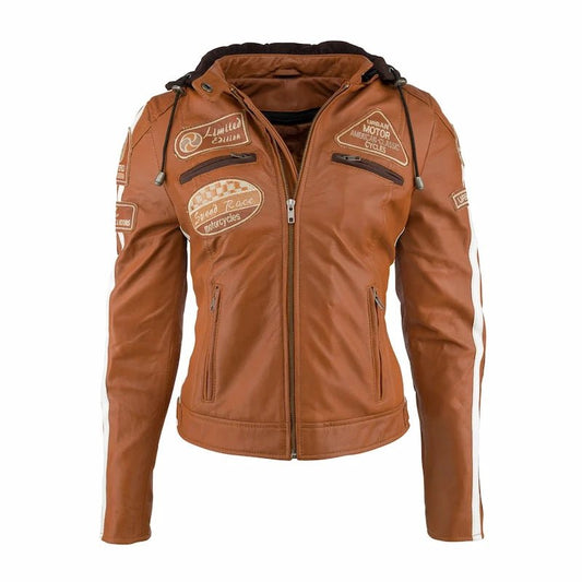 Blouson cuir moto rétro chic pour femme | LEGENDARY 58™ - LE PRATIQUE DU MOTARD