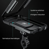 Support Téléphone Moto Étanche - Chargeur à Induction – IPX8, 360°, Type - C - LE PRATIQUE DU MOTARD