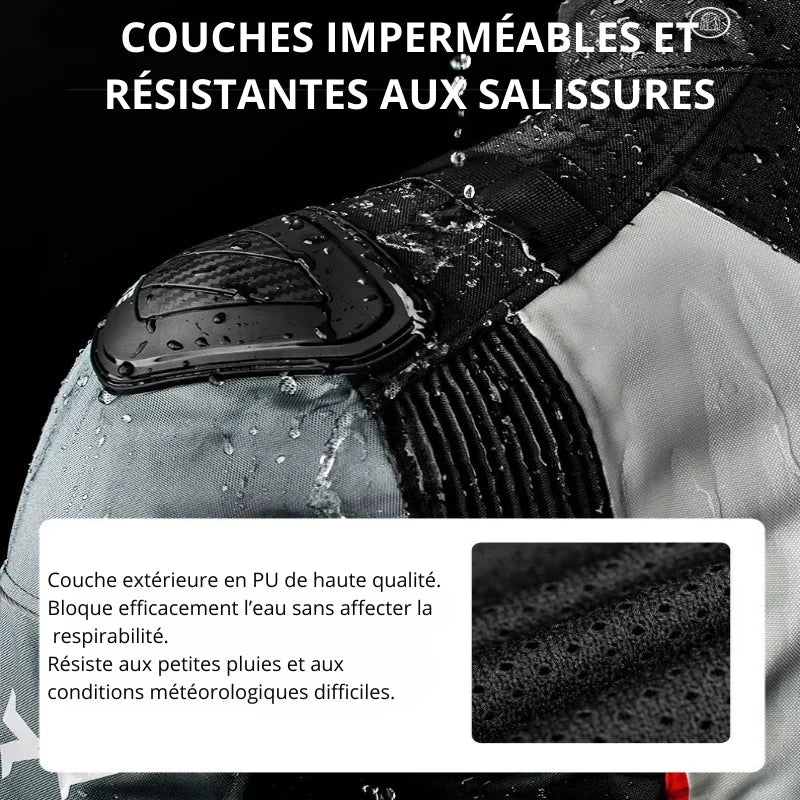 Blouson Moto 4 Saisons SLT06 avec Doublure Amovible et Pantalon Assorti - LE PRATIQUE DU MOTARD