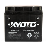 Batterie moto Kyoto NH12-20 AGM 12V sans entretien avec pack acide inclus