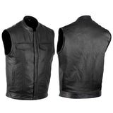 Veste / Gilet moto cuir sans manche | SOA | DESTOCKAGE