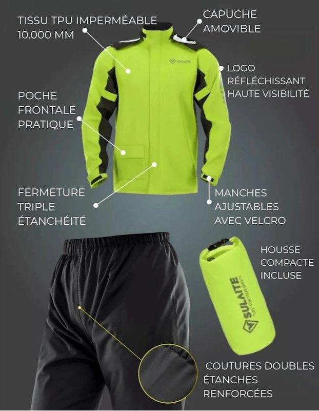 Vêtement Pluie Moto 2 Pièces | Vulante™ - LE PRATIQUE DU MOTARD