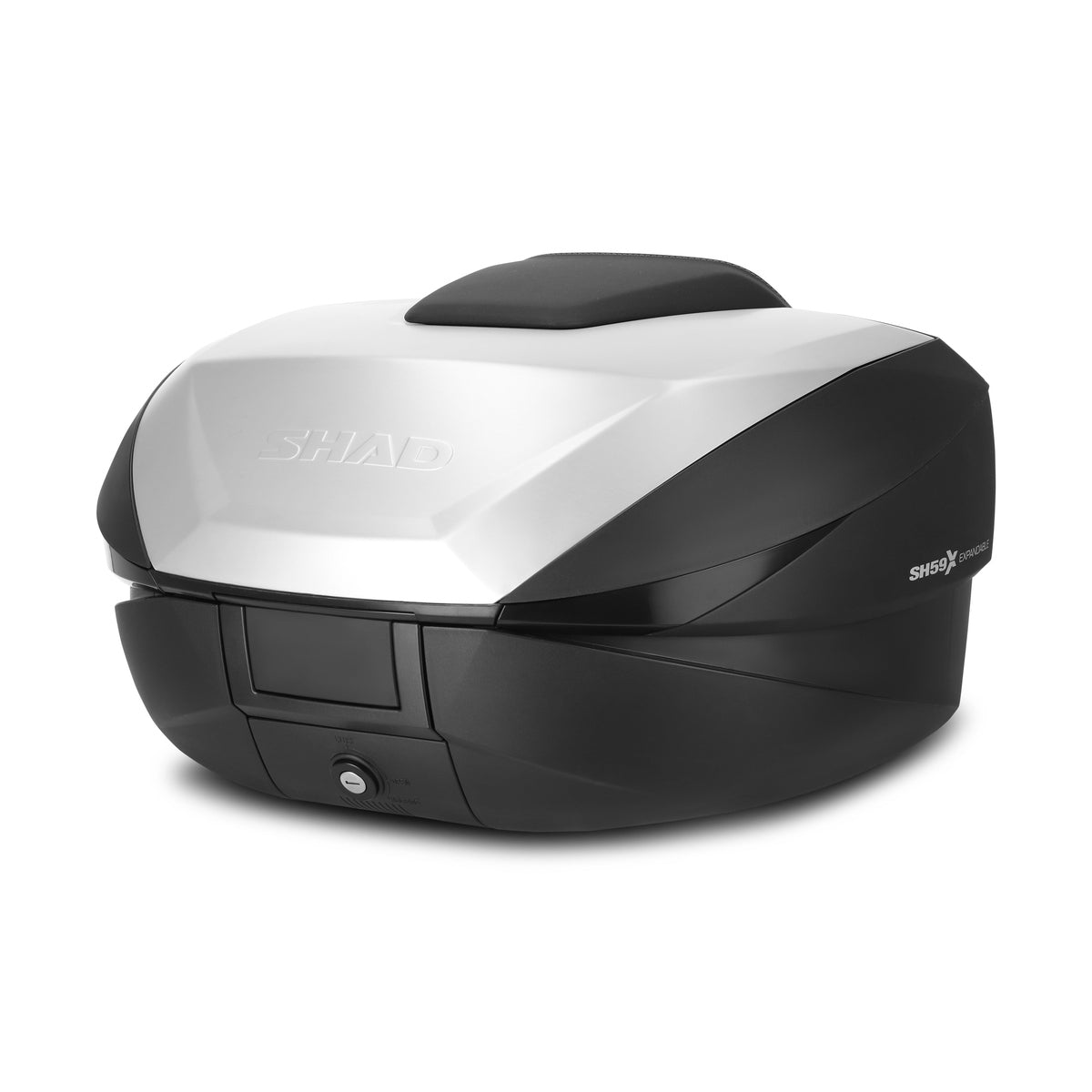 Top Case SHAD SH59X Aluminium — Top Case Extensible 59 - 68L Alu - LE PRATIQUE DU MOTARD