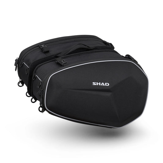 Sacoches Extensibles SHAD E48 — Paire Sacoches Moto 2×28 - 48L - LE PRATIQUE DU MOTARD