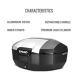 Top Case SHAD SH51 Aluminium — Top Case Moto 51L Grand Volume Alu - LE PRATIQUE DU MOTARD