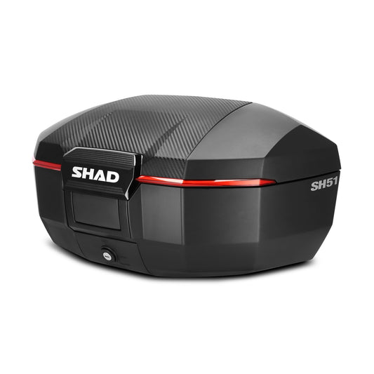 Top Case SHAD SH51 Carbon — Top Case Moto 51L Grand Volume Carbone - LE PRATIQUE DU MOTARD
