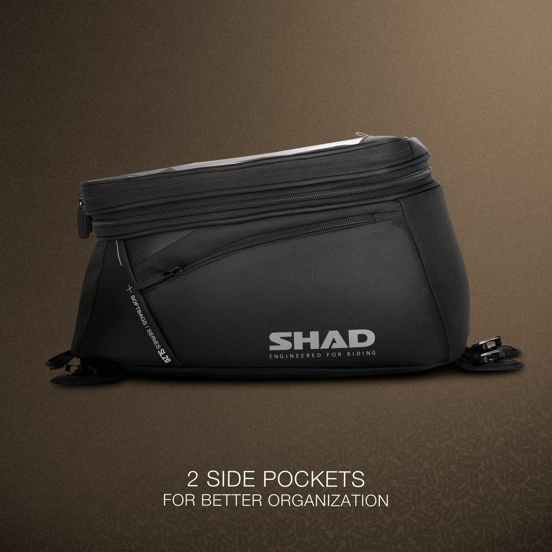 Sacoche de Réservoir SHAD SL20 — Grande Sacoche Moto 20L - LE PRATIQUE DU MOTARD