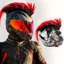 Perruque Mohawk Synthétique Pour Casque De Moto - Vert - Adhésif Crochets & Boucles - Pour Personnalisation Style Décalé - 11