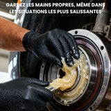 Gants Nitrile Noir ultra résistant – 8 Mil, Texture Diamant, Jetables