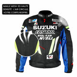 Blouson moto été | Suzuki Bleu et noir - LE PRATIQUE DU MOTARD