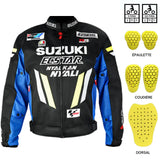 Blouson moto été | Suzuki Bleu et noir