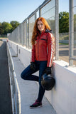 Blouson cuir moto femme style vintage | LEGENDARY 58™ Rouge - LE PRATIQUE DU MOTARD