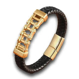 Bracelet chaine moto et cuir - Le Pratique du Motard