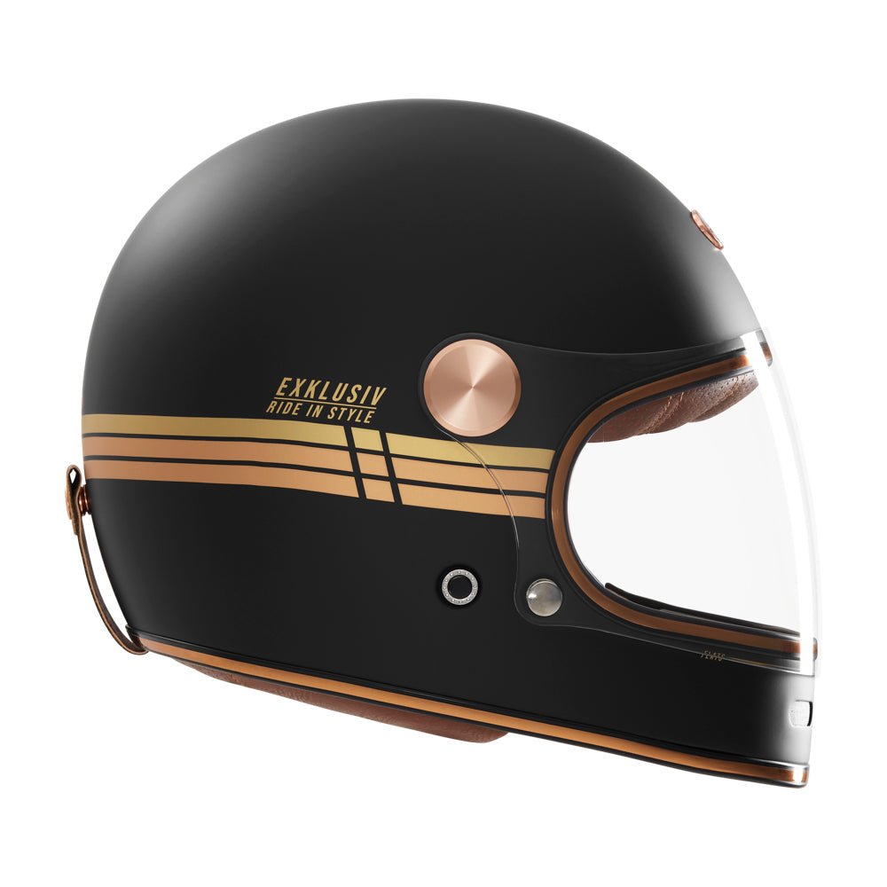 Casque Intégral Duke II Flat Noir Mat/Or — EXKLUSIV - LE PRATIQUE DU MOTARD