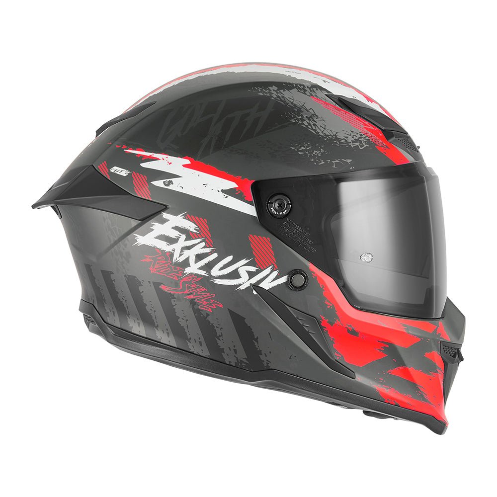 Casque Intégral Goliath Cut'D Noir Mat/Rouge — EXKLUSIV - LE PRATIQUE DU MOTARD