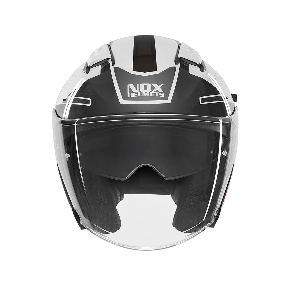 Casque Moto Jet N130 Ekto Blanc Noir | NOX - LE PRATIQUE DU MOTARD