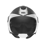 Casque Moto Jet N182 Round Noir Mat Argent | NOX - LE PRATIQUE DU MOTARD