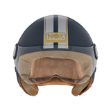 Casque Moto Jet N210 EVO Bleu Mat Gris Nardo | NOX - LE PRATIQUE DU MOTARD