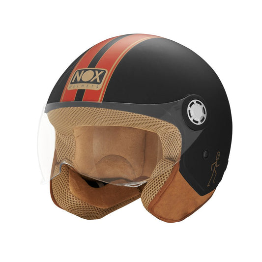 Casque Moto Jet N210 EVO Noir Mat Rouge | NOX - LE PRATIQUE DU MOTARD