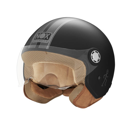 Casque Moto Jet N210 EVO Noir Mat Titanium | NOX - LE PRATIQUE DU MOTARD