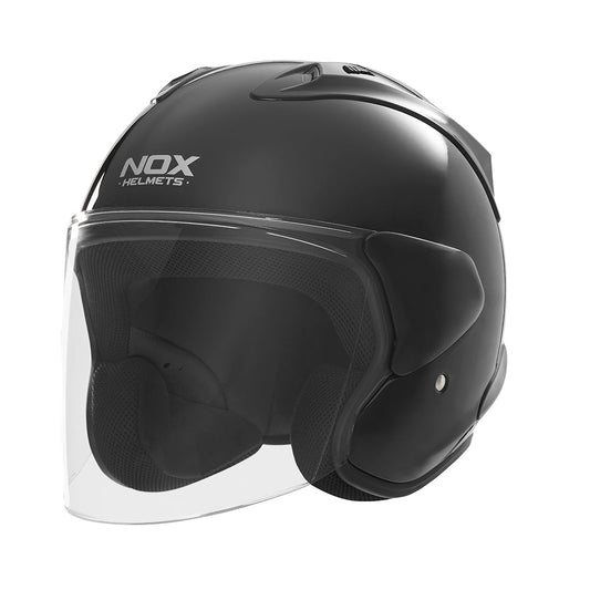 Casque Moto Jet N 220S Noir Brillant | NOX - LE PRATIQUE DU MOTARD