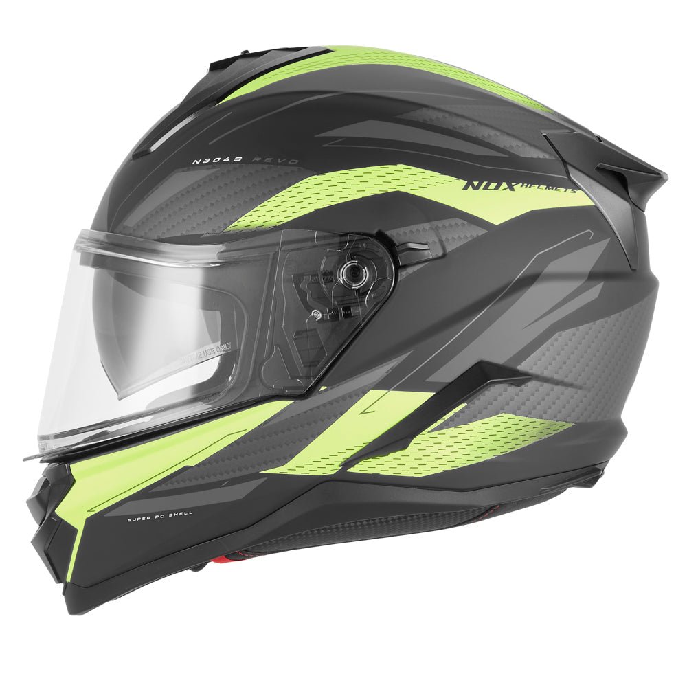 Casque Moto Intégral N304 - S Revo Noir Mat Jaune | NOX - LE PRATIQUE DU MOTARD