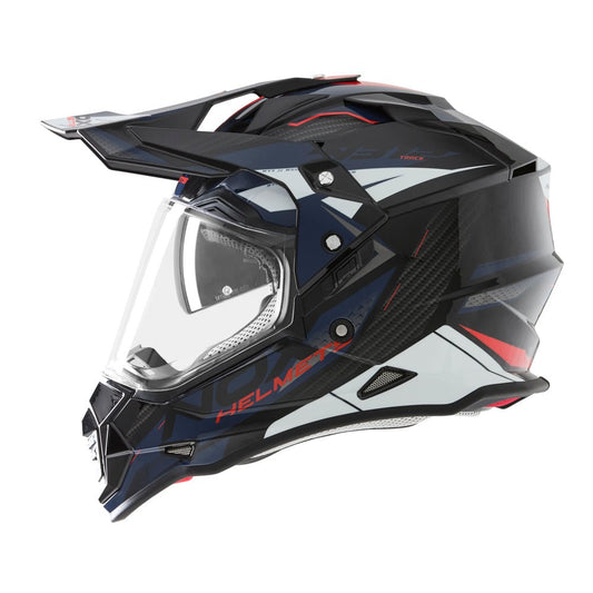 Casque Moto Cross N312 Track Bleu Rouge | NOX - LE PRATIQUE DU MOTARD