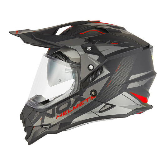 Casque Moto Cross N312 Track Noir Mat Rouge | NOX - LE PRATIQUE DU MOTARD