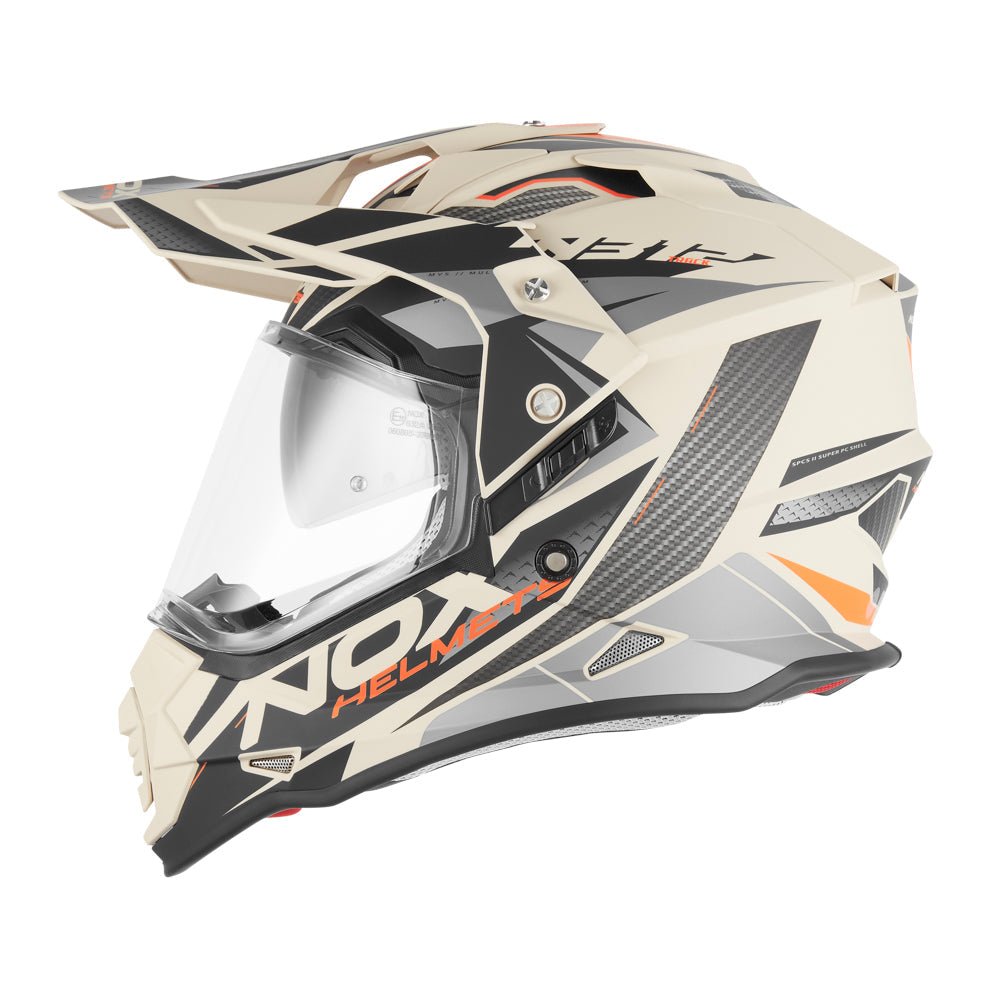 Casque Moto Cross N312 Track Sable Mat Orange | NOX - LE PRATIQUE DU MOTARD