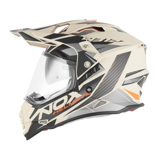 Casque Moto Cross N312 Track Sable Mat Orange | NOX - LE PRATIQUE DU MOTARD