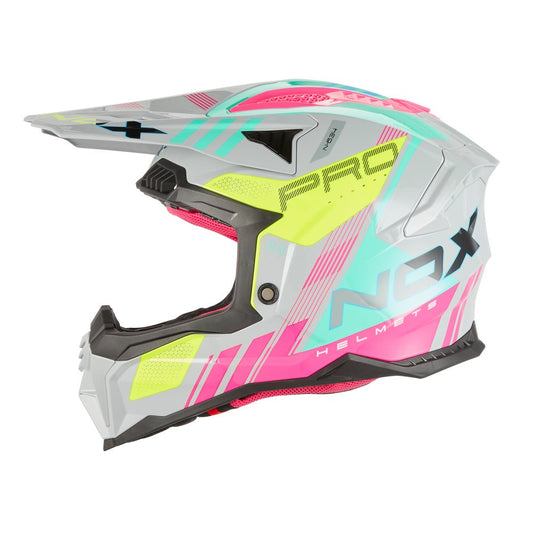 Casque Moto Cross N634 Storm Gris Nardo Rose | NOX - LE PRATIQUE DU MOTARD