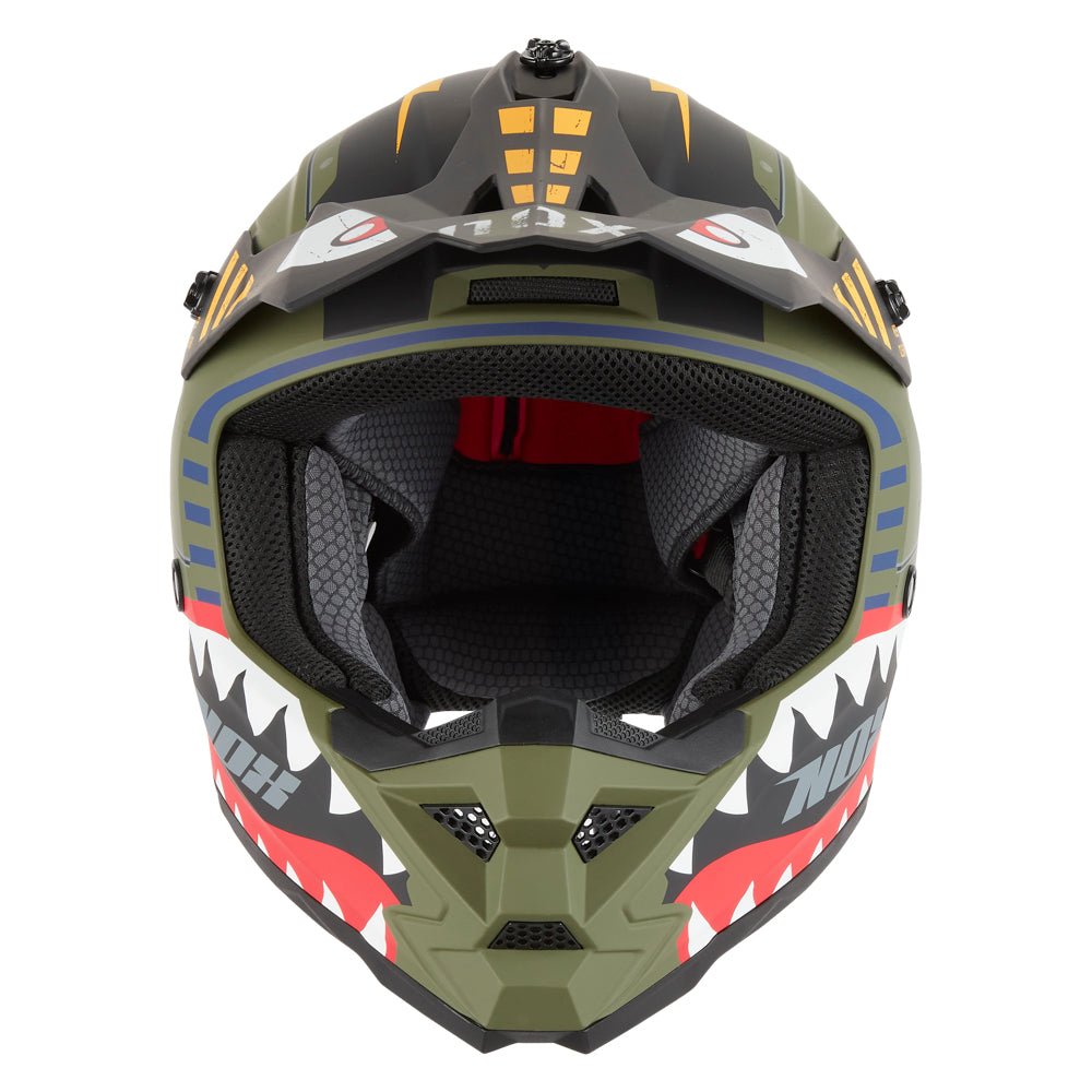 Casque Moto Cross Enfant N761 Fly Fighter Kaki Mat | NOX - LE PRATIQUE DU MOTARD